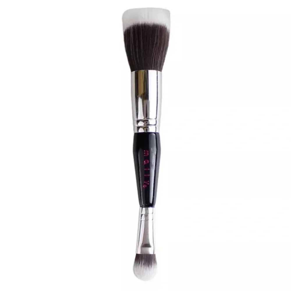 Mally Beauty Dual-Ended Brush - Black and Silver Face and Eye NIB